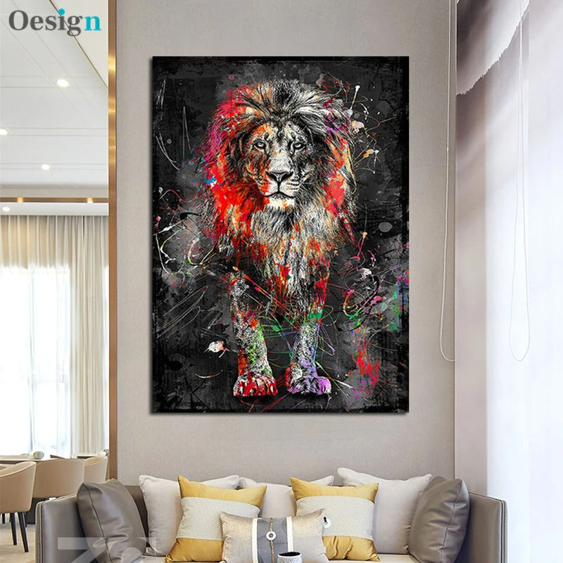 Abstract poster colorful lion painting modern animal wall and prints decorative art poster canvas painting home decoration
Abstract poster colorful lion painting modern animal wall and prints decorative art poster canvas painting home decoration