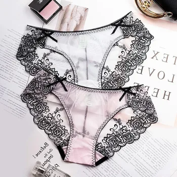 Wasteheart Women Fashion Pink White Trim Lace Embroidery Cotton Bottom Low Waist Sexy Women Panties Women Underwear 3 Color
Wasteheart Women Fashion Pink White Trim Lace Embroidery Cotton Bottom Low Waist Sexy Women Panties Women Underwear 3 Color