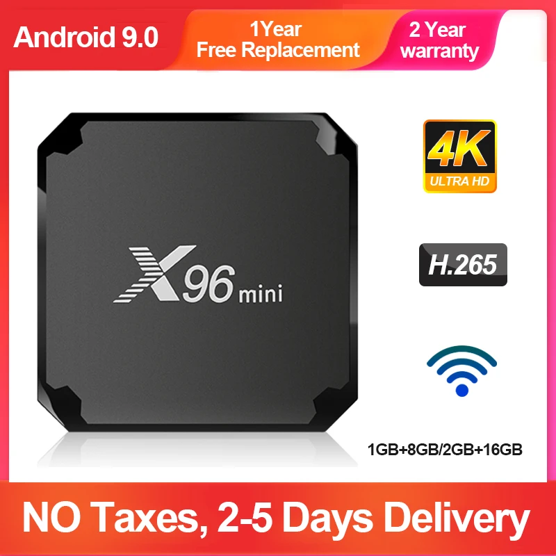 X96 Mini Android 9.0 TV Box Amlogic S905W Quad-Core 1080P 3D 1G 8G H.265/HEVC FULL HD 2G16G Media Player 4K Smart TV BOX X96
X96 Mini Android 9.0 TV Box Amlogic S905W Quad-Core 1080P 3D 1G 8G H.265/HEVC FULL HD 2G16G Media Player 4K Smart TV BOX X96