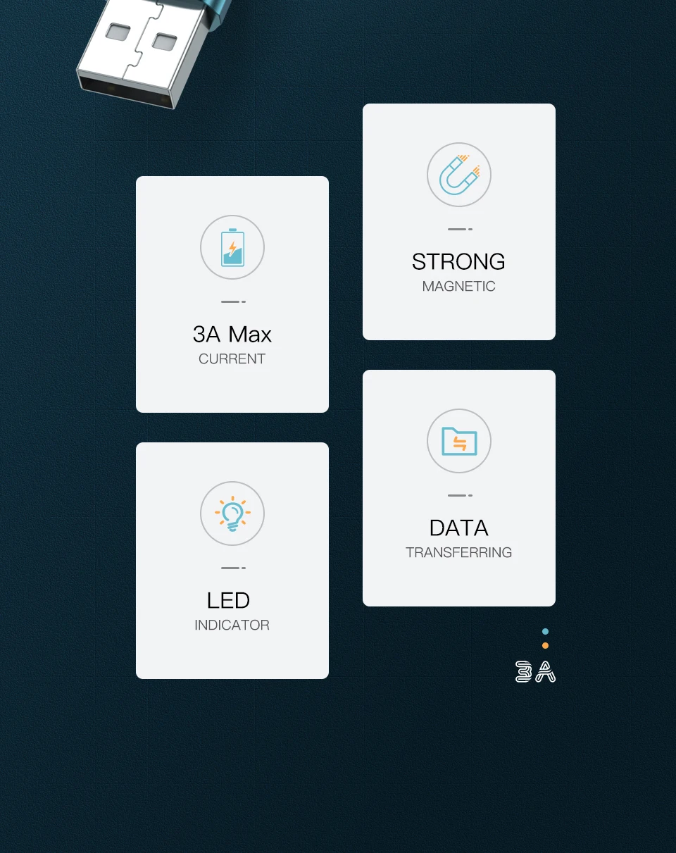 3A Magnetic Charging Cable 3 in 1 Kuulaa