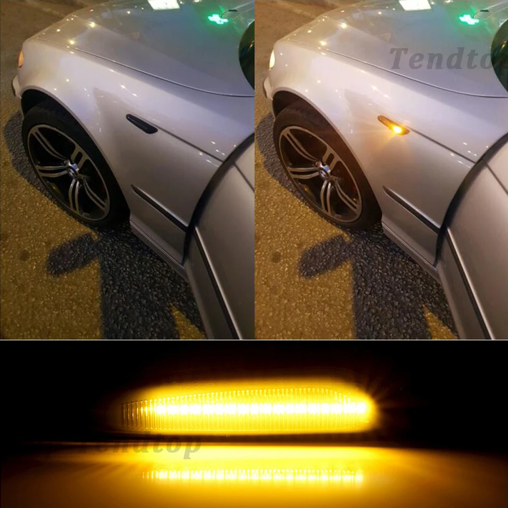 2PCS Dynamic Flowing LED Turn Signal Side Marker Light Sequential Blinker Lamp for BMW E60 E61 E90 E91 E81 E82 E83 E88 E46 X3 X1
2PCS Dynamic Flowing LED Turn Signal Side Marker Light Sequential Blinker Lamp for BMW E60 E61 E90 E91 E81 E82 E83 E88 E46 X3 X1