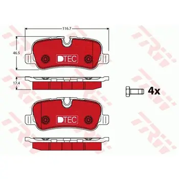 Disc pads rear for Land Rover Discovery/Range Rover 5.0/3.0TD 09 TRW GDB1632DTE
Disc pads rear for Land Rover Discovery/Range Rover 5.0/3.0TD 09 TRW GDB1632DTE