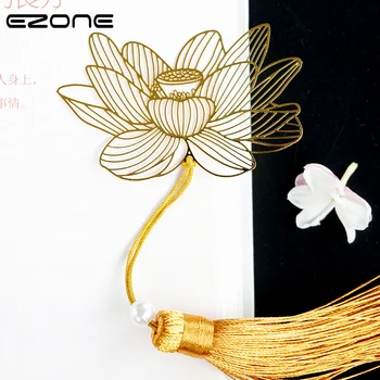 EZONE Metal Golden Bookmark Chinese Style Hollow Out Lotus Bookmark Flower Bookmark With Tassel Gift For Classmate Stationery
EZONE Metal Golden Bookmark Chinese Style Hollow Out Lotus Bookmark Flower Bookmark With Tassel Gift For Classmate Stationery