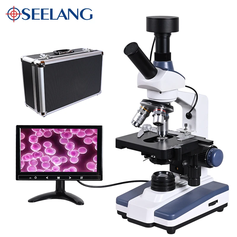 black background HD Digital biological Lab Microscope led light +9-inch LCD + 5MP electronic eyepiece + USB Data line+Metal box
black background HD Digital biological Lab Microscope led light +9-inch LCD + 5MP electronic eyepiece + USB Data line+Metal box