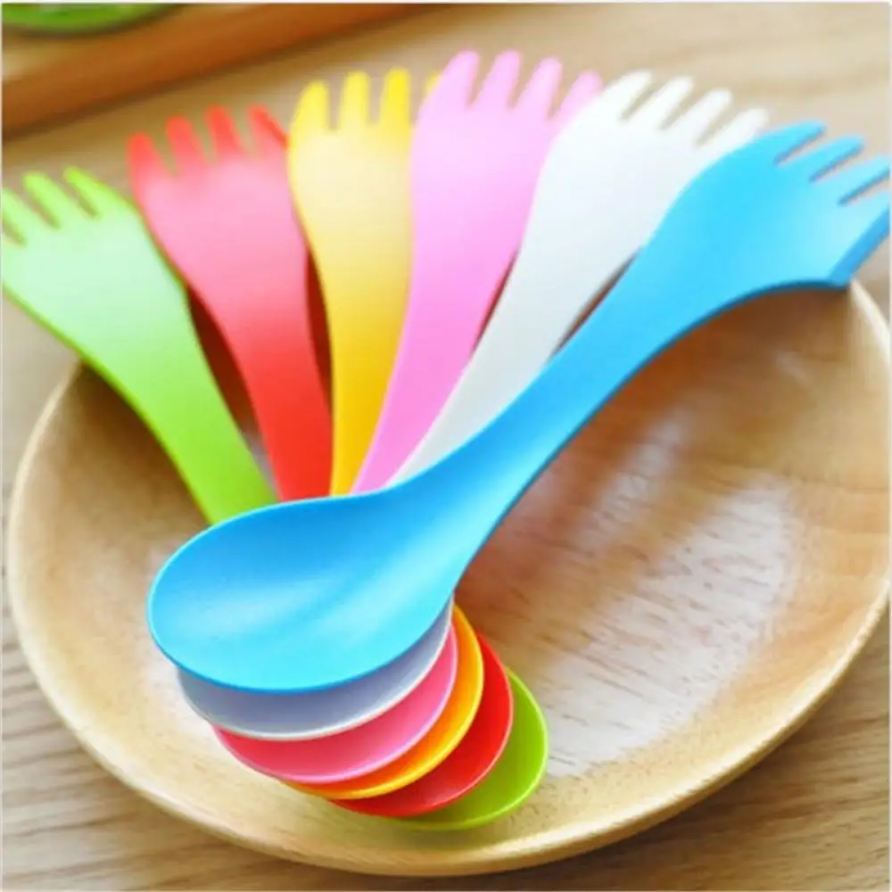 Ложка-вилка 3 в 1 пластиковая для путешествий кемпинга походов пикника | Дом и сад