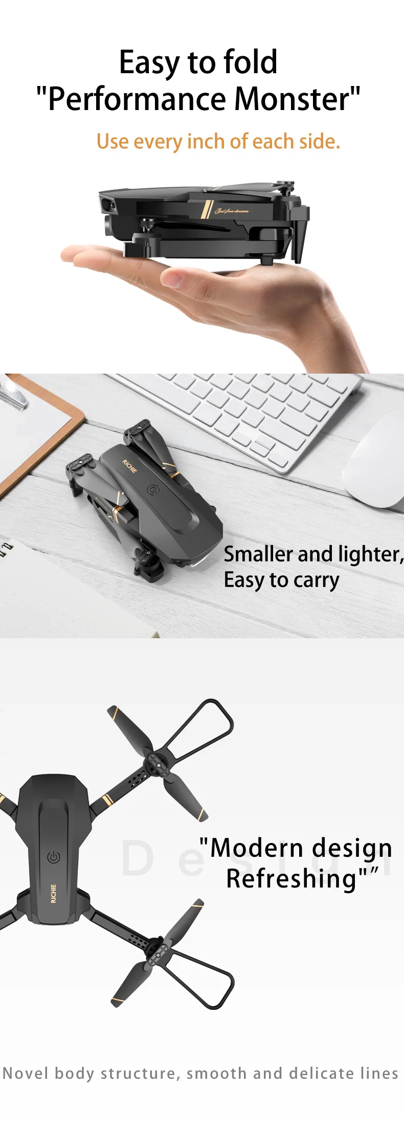 V4 WIFI FPV  Drone WiFi live video FPV 4K/1080P HD Wide Angle Camera Foldable Altitude Hold Durable RC Drone