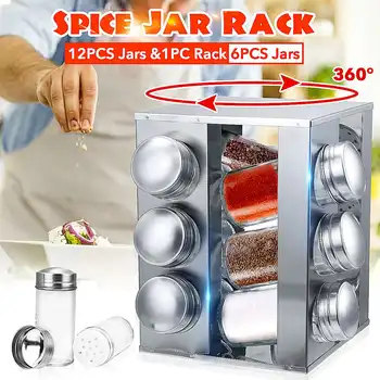 12Pcs Condiment Set 360 Rotating Spice Jar Rack Kitchen Cruet Condiment Bottle Coffee Sugar Seal Jar With Stainless Steel Rack
12Pcs Condiment Set 360 Rotating Spice Jar Rack Kitchen Cruet Condiment Bottle Coffee Sugar Seal Jar With Stainless Steel Rack