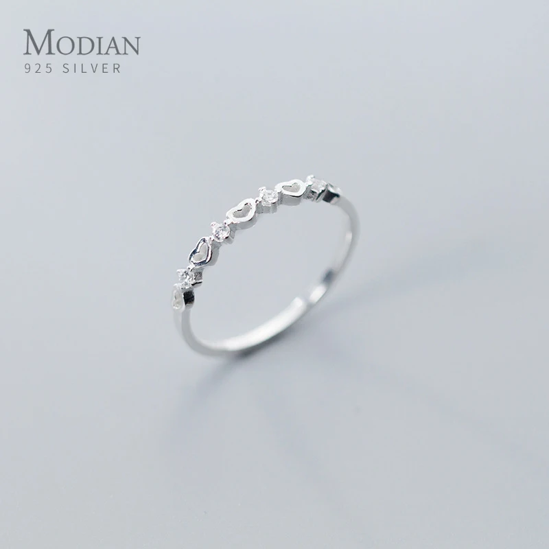 Modian Genuine Dazzlling AAA Zircon Ring for Women 925 Sterling Silver Stackable Hearts Wedding Engagenent Ring Fine Jewelry
Modian Genuine Dazzlling AAA Zircon Ring for Women 925 Sterling Silver Stackable Hearts Wedding Engagenent Ring Fine Jewelry