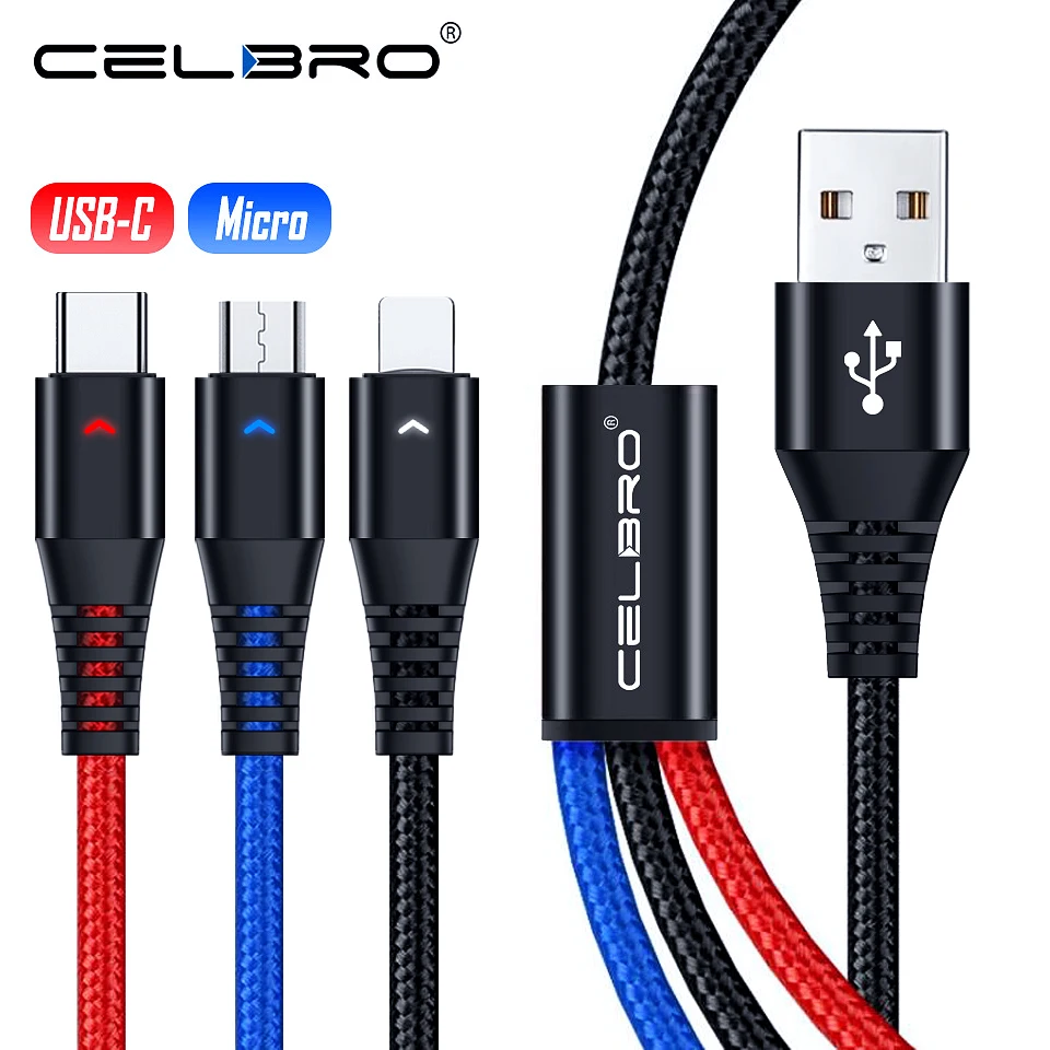 3 in 1 3.5A USB Cable LED Micro USB Cable Type C Charge Wire Type-c Mobile Phone Charge Cable USB C Charger for Samsung Xiaomi
3 in 1 3.5A USB Cable LED Micro USB Cable Type C Charge Wire Type-c Mobile Phone Charge Cable USB C Charger for Samsung Xiaomi