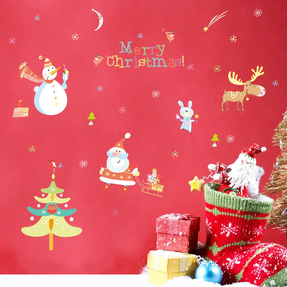 vinyl removable 3d wall sticker christmas tree decals for