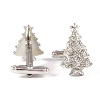 Gemelolandia-Cufflinks Christmas tree, silver color 
Gemelolandia-Cufflinks Christmas tree, silver color
