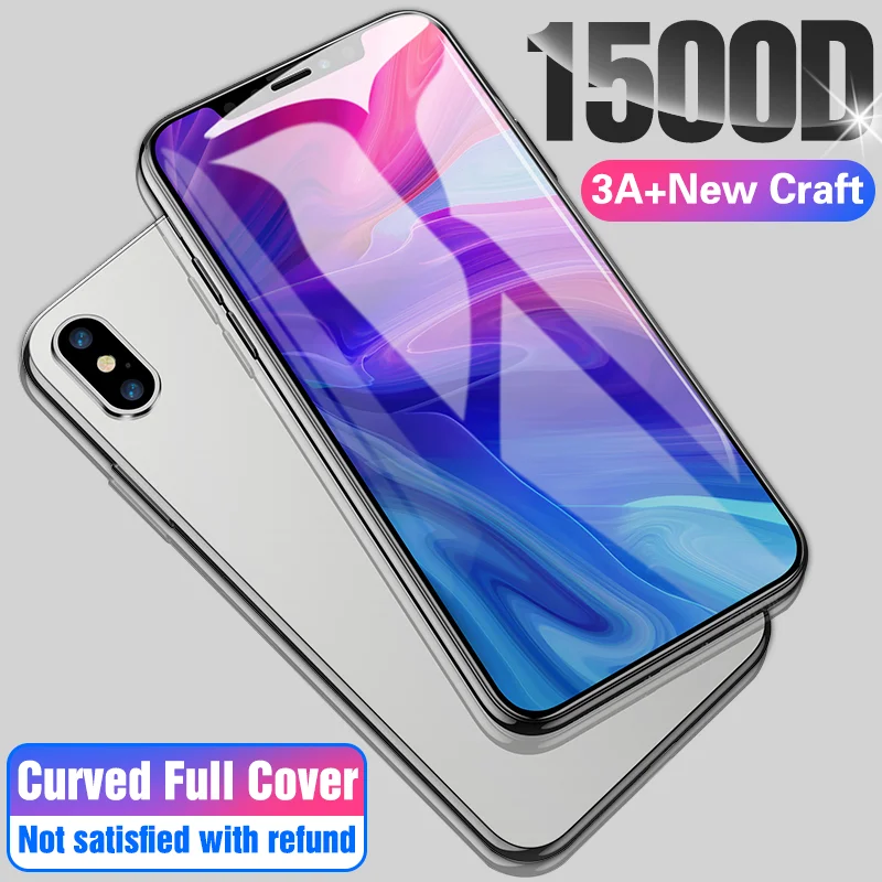 1500D 3A Curved Full Cover Safety Tempered Glass on the For X XS Max XR Screen Protector Glass For iPhone 7 8 6 Plus 11 Pro Film
1500D 3A Curved Full Cover Safety Tempered Glass on the For X XS Max XR Screen Protector Glass For iPhone 7 8 6 Plus 11 Pro Film
