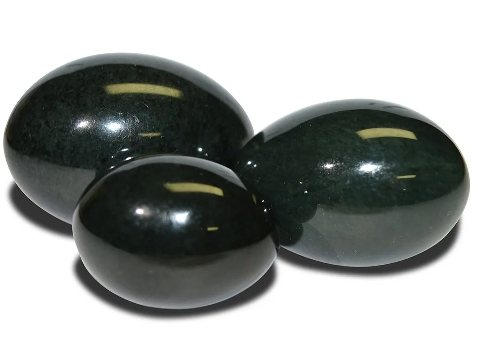 

3pcs Nephrite Jade Eggs For Women Kegel Exercise Drop Shipping Jade Yoni Egg Set Vaginal Muscle Tightening Drilled Massage Stone