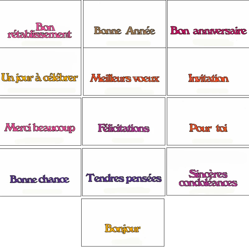 French Words&Phrases Die Cuts For Card Making Various French Word&Phrases dies scrapbooking metal cutting dies new 2019
French Words&Phrases Die Cuts For Card Making Various French Word&Phrases dies scrapbooking metal cutting dies new 2019