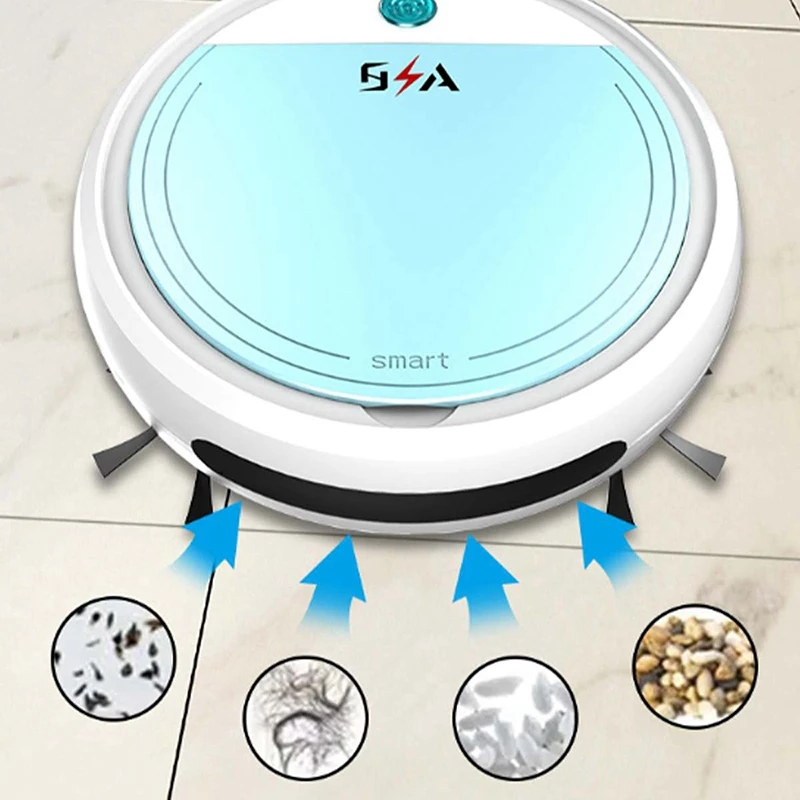 Rechargeable Smart Robot 4 in 1 3200Pa USB Auto Smart Sweeping Robot UV Sterilizer Strong Suction Sweeper Vacuum Cleaners White
Rechargeable Smart Robot 4 in 1 3200Pa USB Auto Smart Sweeping Robot UV Sterilizer Strong Suction Sweeper Vacuum Cleaners White