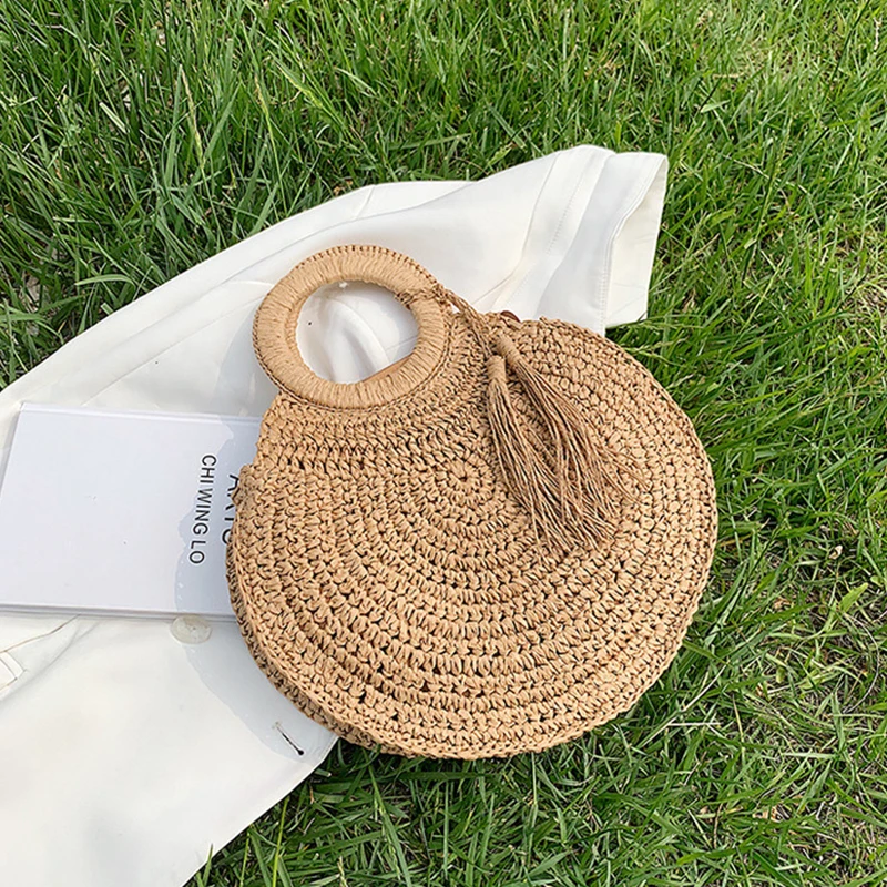 Summer Woven Beach Tote - Handcrafted Straw Shoulder Bag 25 Haeb16fb5487b43ed991ac63e6ed55d33Z