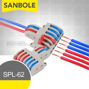 5pcs/lot Two In And Six Out Terminal Block Quick Connection SPL-62 Cable Divider Terminals Of Lamp Wire Connector
5pcs/lot Two In And Six Out Terminal Block Quick Connection SPL-62 Cable Divider Terminals Of Lamp Wire Connector