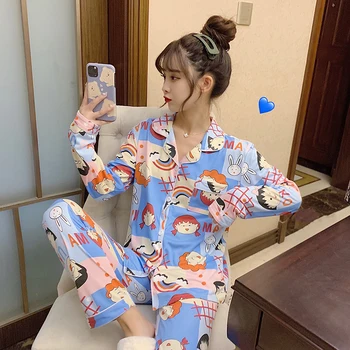 XIZOU Couple Pajamas Spring Autumn Cotton Loose and Comfortable Men's Cartoon Print Animal Lapel Home Suit Kawaii Pajama
XIZOU Couple Pajamas Spring Autumn Cotton Loose and Comfortable Men's Cartoon Print Animal Lapel Home Suit Kawaii Pajama