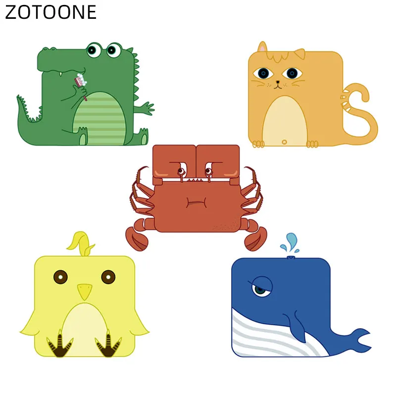 ZOTOONE Iron on Patch Cute Animal Patches for Clothing T-shirt Dinosaur Stickers Kids Heat Transfers DIY Vinyl Appliques G | Дом и сад