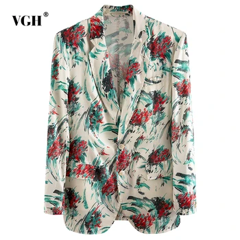 VGH Elegant Print Women Blazers Notched Neck Long Sleeve Hit Color Loose Casual Suits For Female Clothes Fashion 2020 Summer New
VGH Elegant Print Women Blazers Notched Neck Long Sleeve Hit Color Loose Casual Suits For Female Clothes Fashion 2020 Summer New
