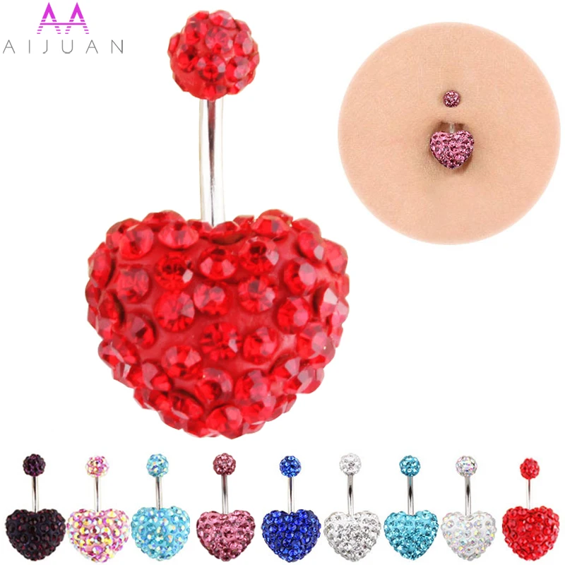 Women Crystal Heart Navel Belly Piercing Ombligo Nombril Button Rings Percing Piercings Ring Pircing De Umbigo Ombelico Pirsing
Women Crystal Heart Navel Belly Piercing Ombligo Nombril Button Rings Percing Piercings Ring Pircing De Umbigo Ombelico Pirsing