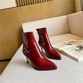 Autumn Stiletto Thin High Heels Zipper Style Sexy Womens Boots Bota Feminina Pointed Toe Faux Leather Ankle Boot
Autumn Stiletto Thin High Heels Zipper Style Sexy Womens Boots Bota Feminina Pointed Toe Faux Leather Ankle Boot
