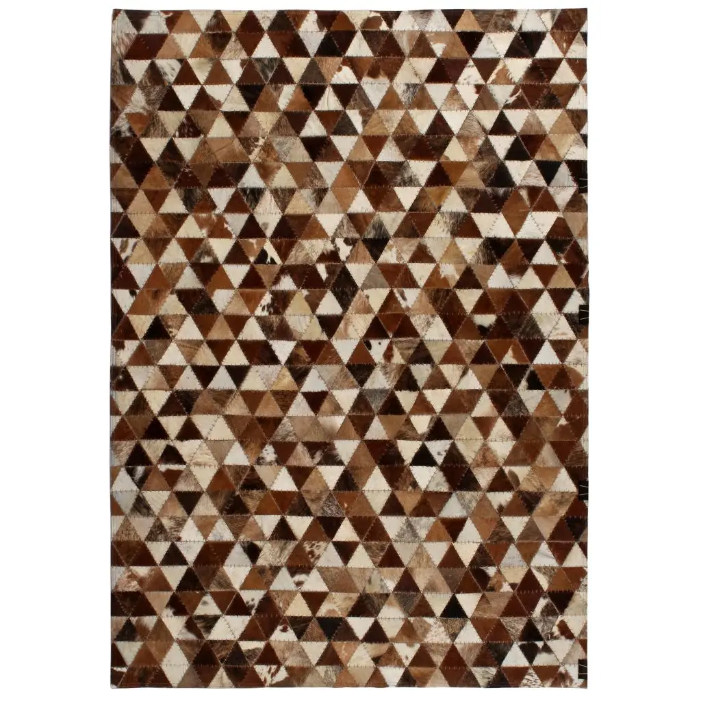 

Vidaxl carpet genuine leather patchwork 120x170 cm brown White