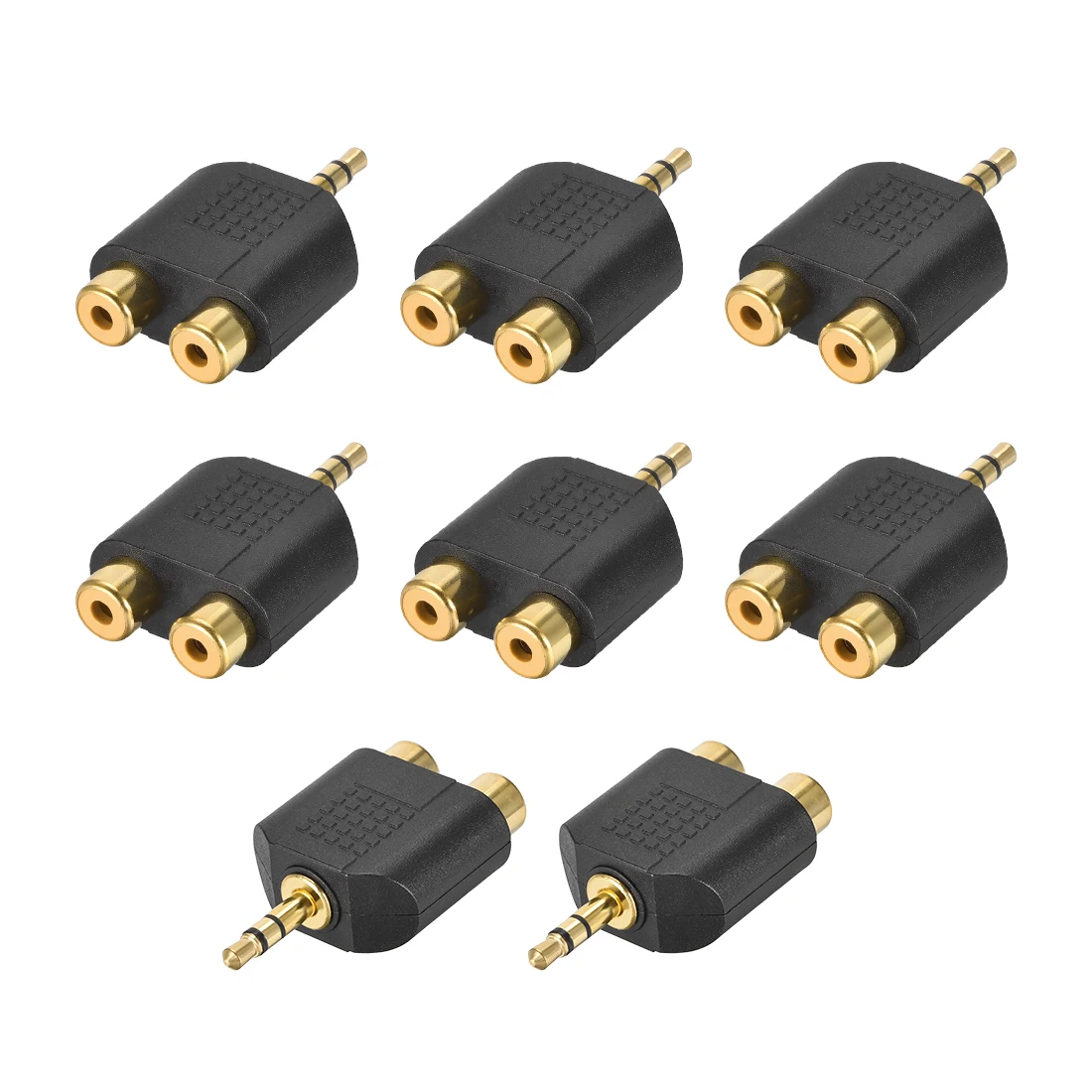uxcell 1 to 2 Connector Stereo Audio Video Cable Adapter Splitter 3.5mm M-2 RCA F 8Pcs
uxcell 1 to 2 Connector Stereo Audio Video Cable Adapter Splitter 3.5mm M-2 RCA F 8Pcs