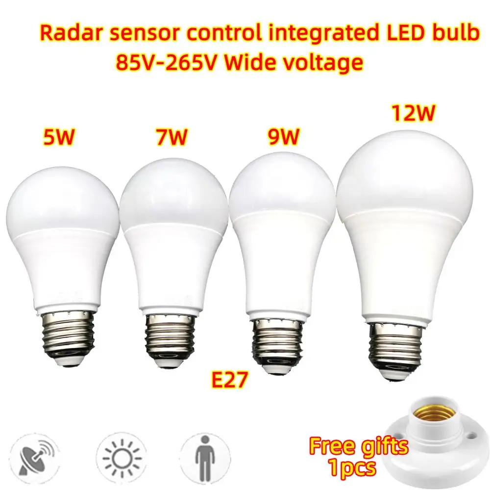 Radar Motion Sensor Light Bulb E27 LED Lamp Auto Smart Infrared Body Induction Bulb Energy Saving For Garden Hallway Corridor
Radar Motion Sensor Light Bulb E27 LED Lamp Auto Smart Infrared Body Induction Bulb Energy Saving For Garden Hallway Corridor