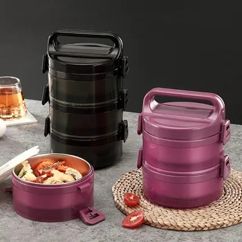 

Portable Stainless Steel 304 Thermal Lunch Box Large Capacity Multi Layer Thermos Bento Box BPA Free Food Container