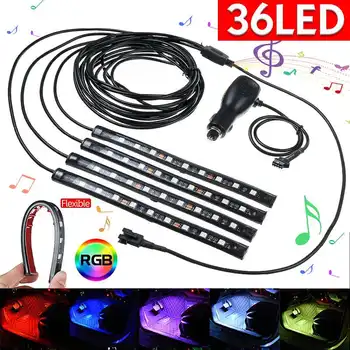 NEW 4 Piece 30W Car LED Dash Floor Foot Strip Light 12V Cigarette Lighter Adapter Interior RGB multi-color Atmosphere Lamps
NEW 4 Piece 30W Car LED Dash Floor Foot Strip Light 12V Cigarette Lighter Adapter Interior RGB multi-color Atmosphere Lamps
