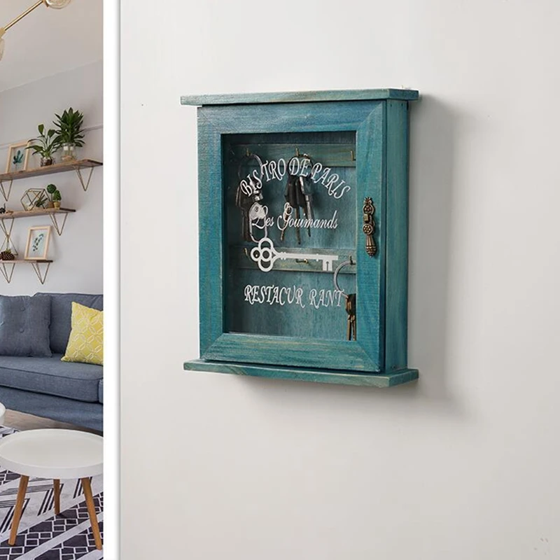 Vintage European Style Wooden Key Storage Cabinet Key Holder Box with Hanging Hooks
Vintage European Style Wooden Key Storage Cabinet Key Holder Box with Hanging Hooks