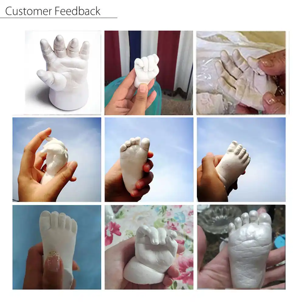 3d baby hand foot print plaster casting kit handprint footprint