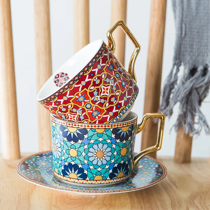 Фото Марокканская легкая Роскошная керамическая кофейная чашка в европейском стиле