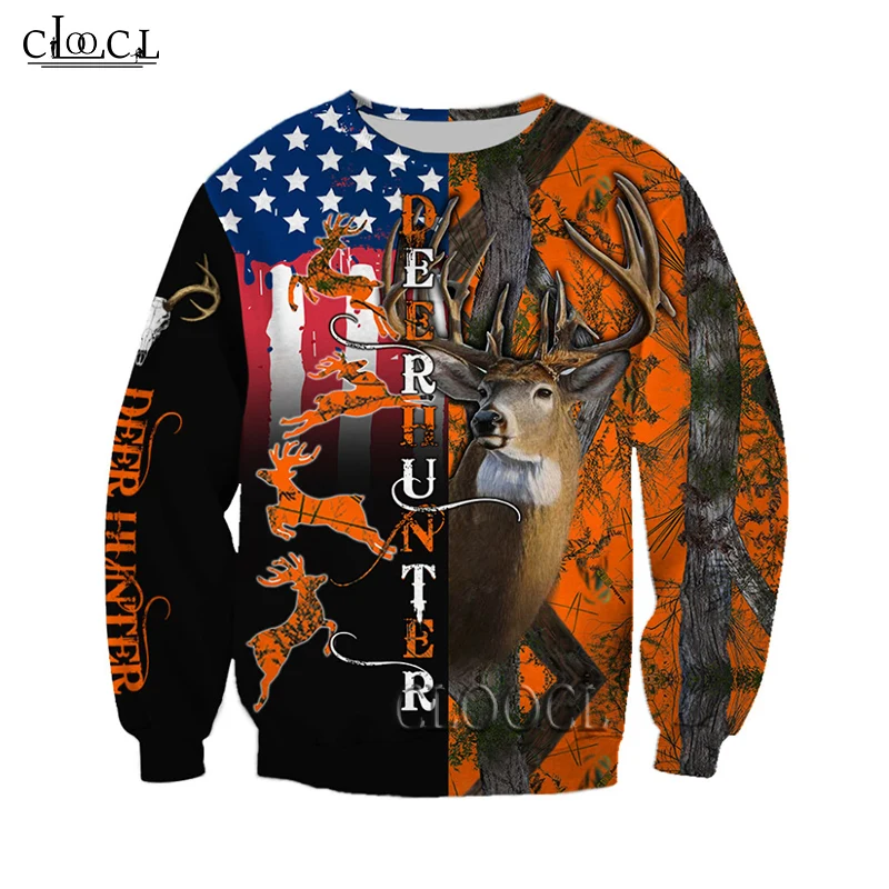 

HX Deer Hunter Funny 3D Printed Men Hoodies Sweatshirts Harajuku Fashion Hooded Autumn Hoody Casual Streetwear Drop Shipping