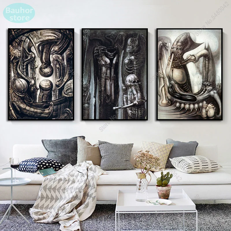 Картина на стену Hr Giger Li II постер с изображением чужого Настенная картина для