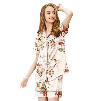 Fiklyc Silk Ladies Summer Short-Sleeved Shorts Two-Piece Suit Home Service Comfortable And Sexy
Fiklyc Silk Ladies Summer Short-Sleeved Shorts Two-Piece Suit Home Service Comfortable And Sexy