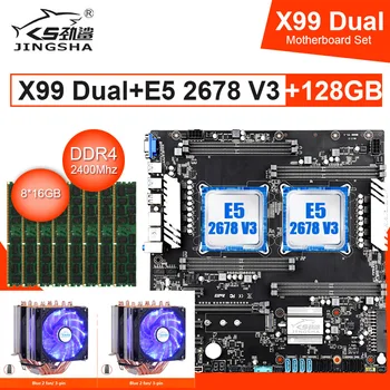 JINGSHA x99 Dual CPU Socket LGA 2011-3 Motherboard set with XEON E5 2678V3 and 8*16GB=128GB DDR4 ECC REG Memorry and cpu fan
JINGSHA x99 Dual CPU Socket LGA 2011-3 Motherboard set with XEON E5 2678V3 and 8*16GB=128GB DDR4 ECC REG Memorry and cpu fan