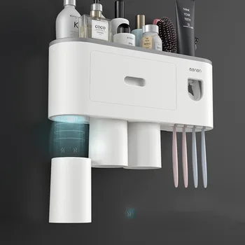Magnetic Adsorption Toothbrush Holder with Cup Wall Mount Toothpaste Dispenser Squeezer Storage Rack Bathroom Accessories Set
Magnetic Adsorption Toothbrush Holder with Cup Wall Mount Toothpaste Dispenser Squeezer Storage Rack Bathroom Accessories Set