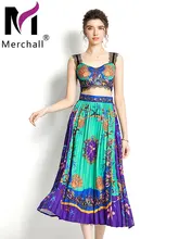 Hot Summer For 2022 Designer Floral Print Two Piece Set Women Lace Spaghetti Strap Crop Top+A Line Long Pleated Skirt Set M66870
Hot Summer For 2022 Designer Floral Print Two Piece Set Women Lace Spaghetti Strap Crop Top+A Line Long Pleated Skirt Set M66870