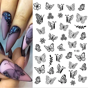 1pc Black Butterfly Nail Decals and Stickers Flower Blue Colorful Water Tattoo for Manicures Nail Art Slider Decor
1pc Black Butterfly Nail Decals and Stickers Flower Blue Colorful Water Tattoo for Manicures Nail Art Slider Decor