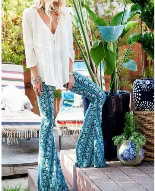 Women's Pants Boho Long Trousers Ladies Clothing Casual Silm Sexy Vintage Printed Wide leg Pant Bottom Legging Soft Flare Pants
Women's Pants Boho Long Trousers Ladies Clothing Casual Silm Sexy Vintage Printed Wide leg Pant Bottom Legging Soft Flare Pants