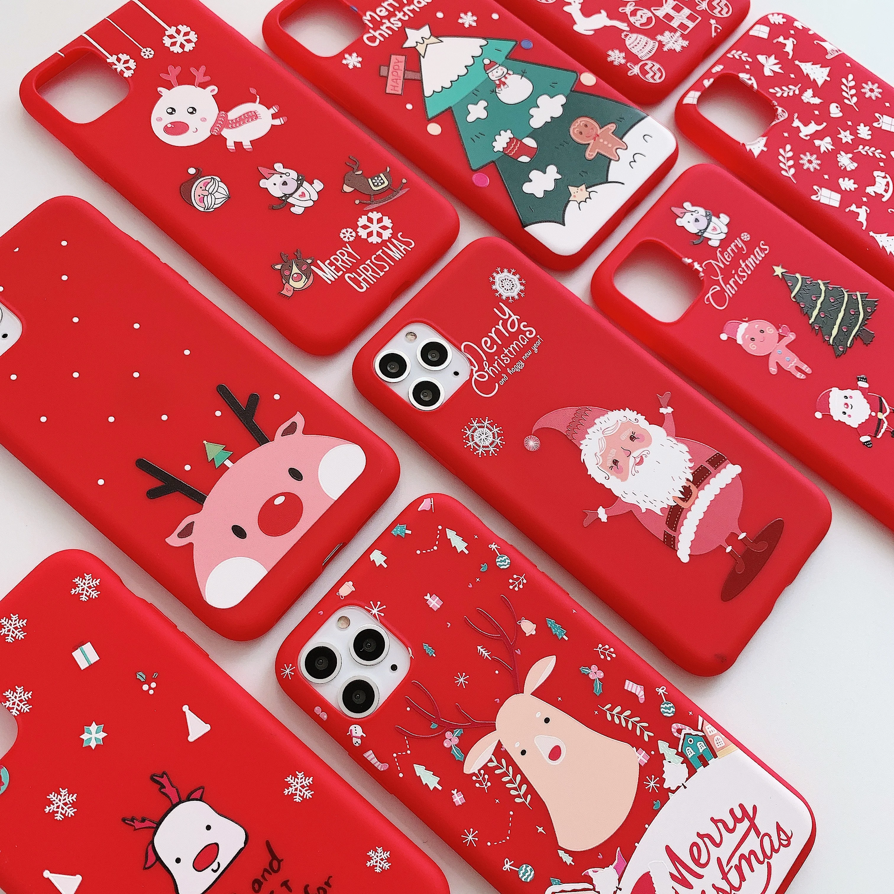 Cartoon Santa Claus Phone Case For iPhone 11 Pro X XR XS Max Christmas Soft TPU 6 6S 7 8 Plus Back Cover | Мобильные телефоны и