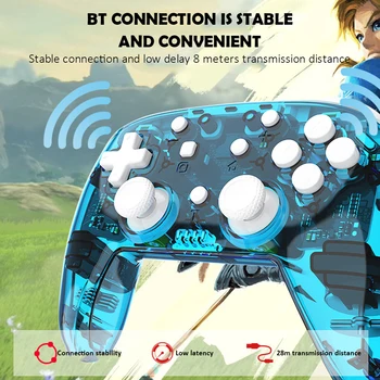 Wireless Gamepad Vibration Transparent Low Power Joystick Bluetooth Console for Nintend Switch PRO PC Joypad Controller
Wireless Gamepad Vibration Transparent Low Power Joystick Bluetooth Console for Nintend Switch PRO PC Joypad Controller