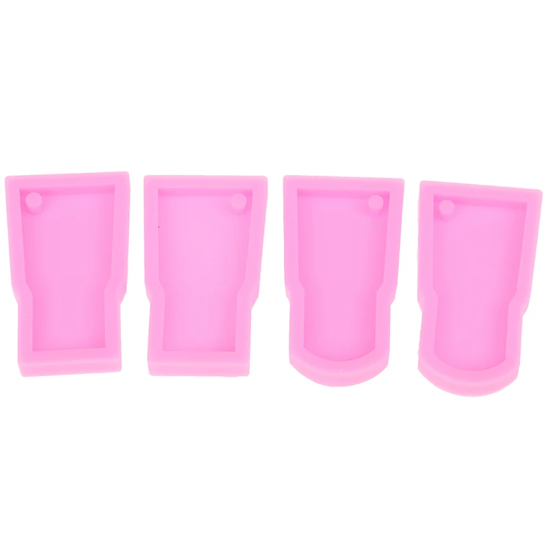 1pc DIY Resin mold shiny water glass shape silicone tumbler keychains Perforated moulds clay 3D crafts tools | Дом и сад
