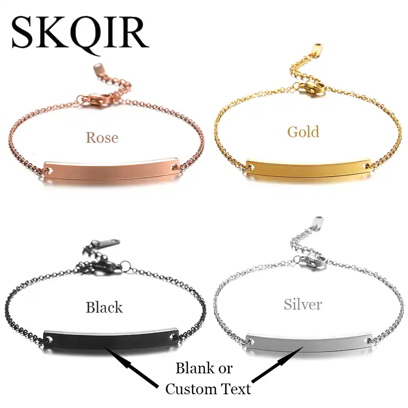 bracelet lover name letter bangle blank engrave your words gift