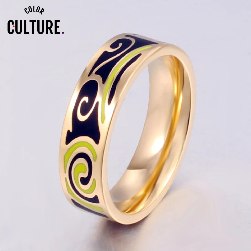 Винтажные кольца для женщин разноцветные Эмалированные стильный арт и дизайн