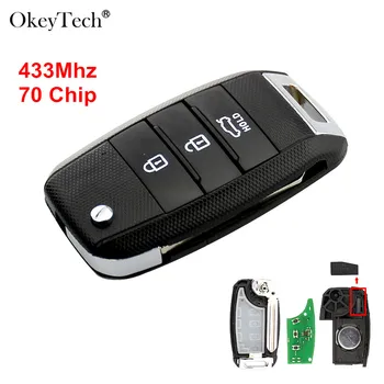 Okeytech 3 Button Car Flip Folding Smart Card Remote Key For Kia K3 Remote Key 433mhz with 70 Transponder Chip Uncut Blank Blade
Okeytech 3 Button Car Flip Folding Smart Card Remote Key For Kia K3 Remote Key 433mhz with 70 Transponder Chip Uncut Blank Blade