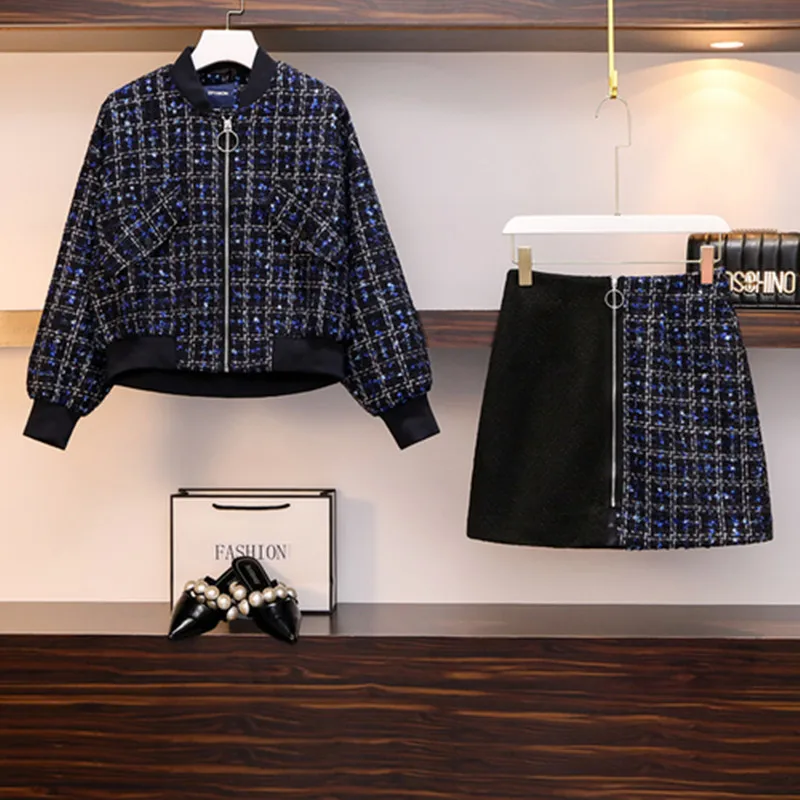 2019 Small Fragrant Wind Set Newpattern Women Autumn Winter Loose Lattice Tweed Coat+Splicing Short Skirt 2Piece Suit
2019 Small Fragrant Wind Set Newpattern Women Autumn Winter Loose Lattice Tweed Coat+Splicing Short Skirt 2Piece Suit