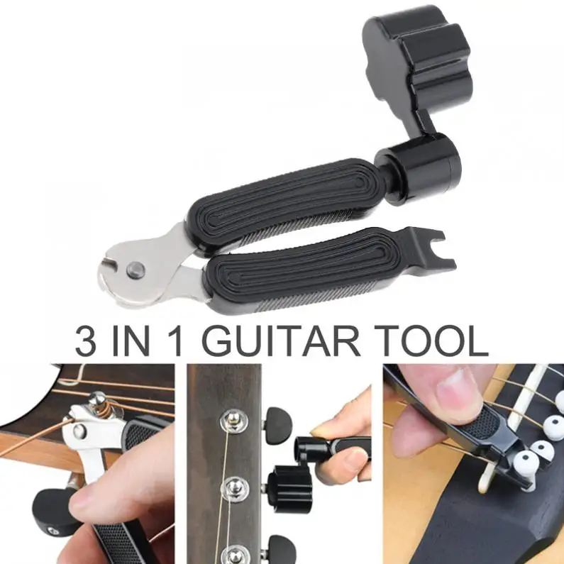 3 in 1 Multifunctional Guitar Tool Guitar String Winder Cutter Clippers Bridge Pin Puller Peg Winder for Guitars Instrument
3 in 1 Multifunctional Guitar Tool Guitar String Winder Cutter Clippers Bridge Pin Puller Peg Winder for Guitars Instrument
